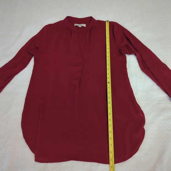 Loft Blouse Red V-neck Long-sleeve Career Business Professional Size Small - Picture 6 of 7